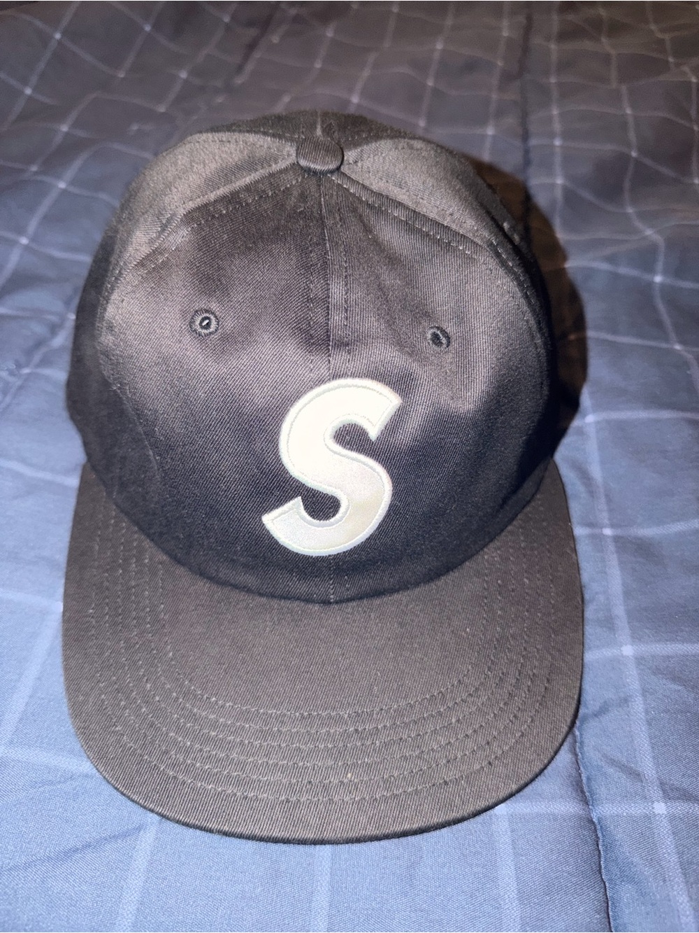 Supreme Black Cap with White 'S' Patch